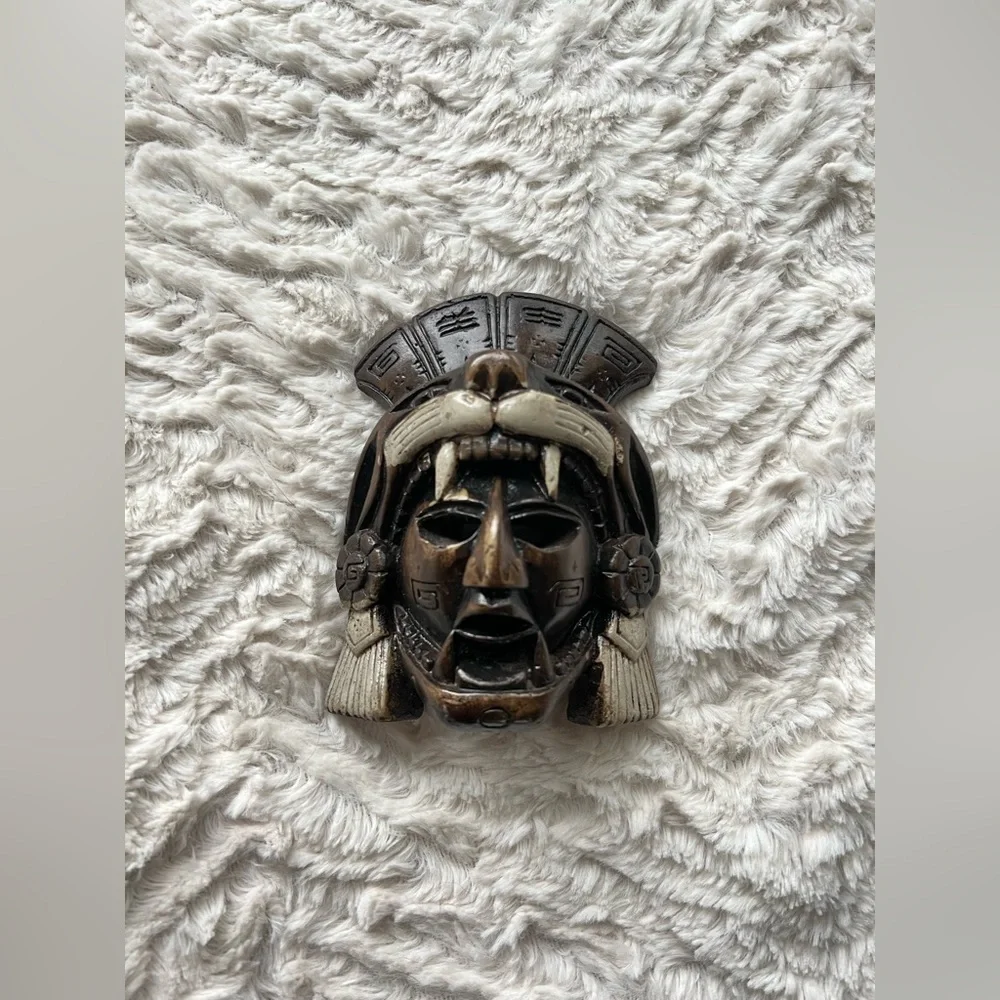 Authentic Mayan Aztec Warrior Mask artifact carved stone from Mexico rare EUC - Picture 4 of 9